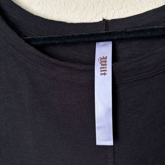 Wilt Slub Cotton Essential Black Midi Maxi Dress Made in USA - Picture 2 of 6